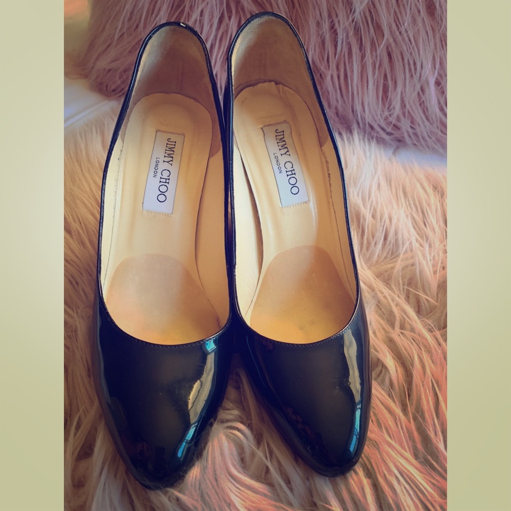 Jimmy Choo Black Biel Closed Toe Wedges